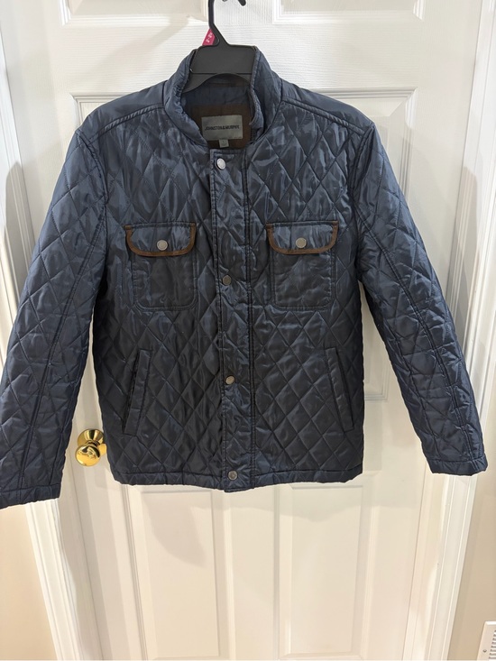 Johnston & Murphy Other - Johnston & Murphy Quilted Navy Jacket with Brown Trim